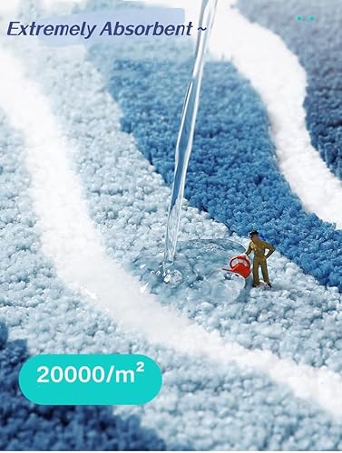 Miniatura 8 de Bonitas alfombras de baño para decoración de baño, alfombras de baño de musgo, alfombra de baño suave antideslizante (30 x 20 pulgadas)