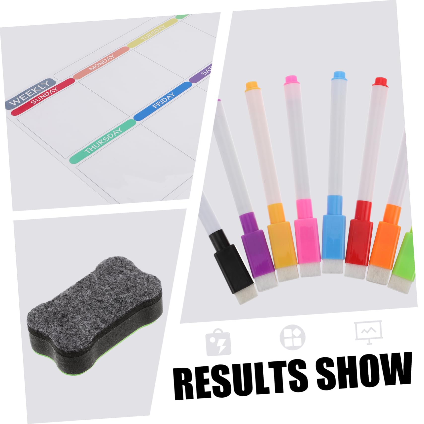 SHINEOFI 3sets Per Frigorifero Lavagna Cancellabile Settimanale e Mensile Planner Organizzatore Per Note Programmazione e Attività Design