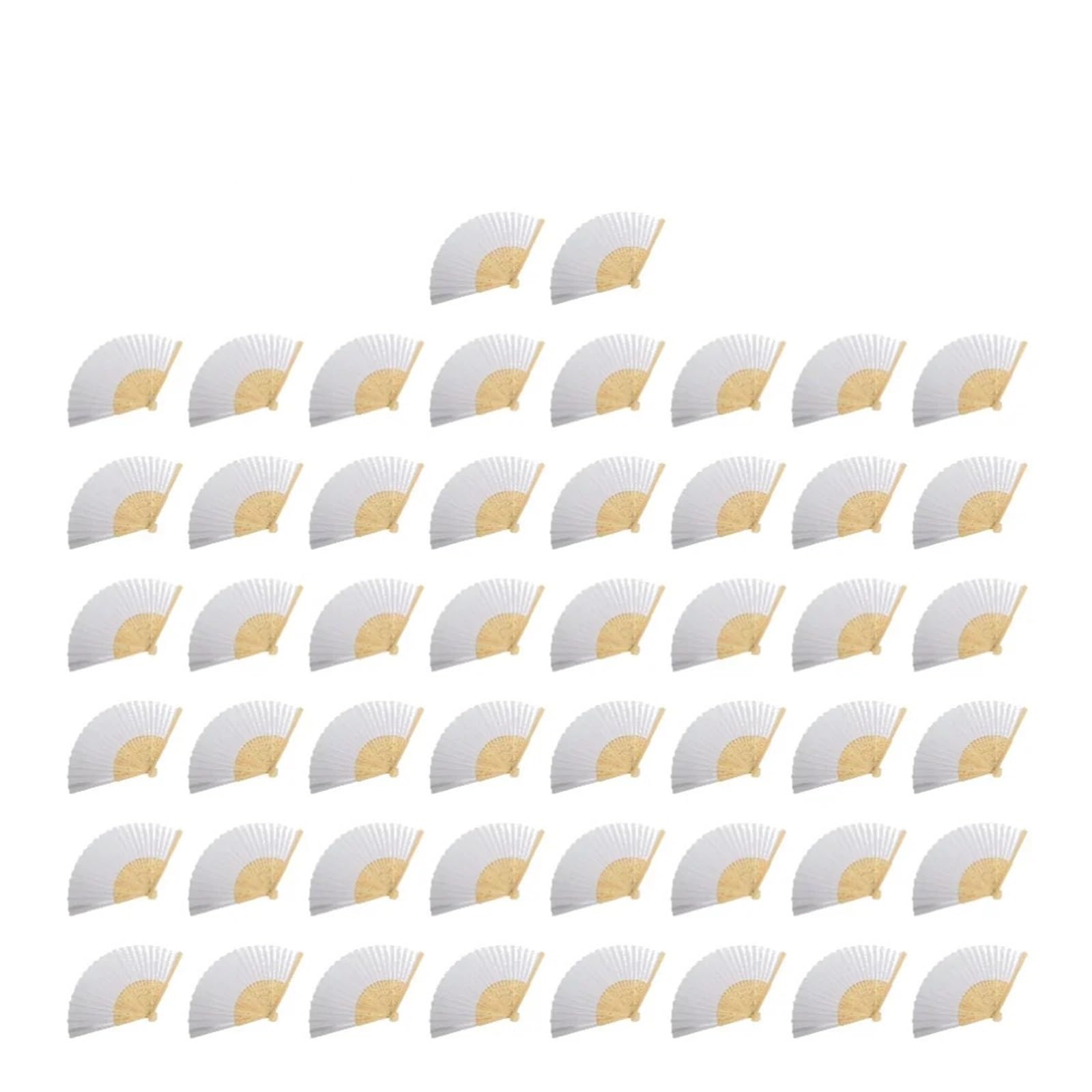 Akdjgfp 50Pcs Paper Folding Fans Diy Paper Folding Fans Blank Calligraphy Practice Fans For Wedding Favors Kids Art Crafts(50Pcs)