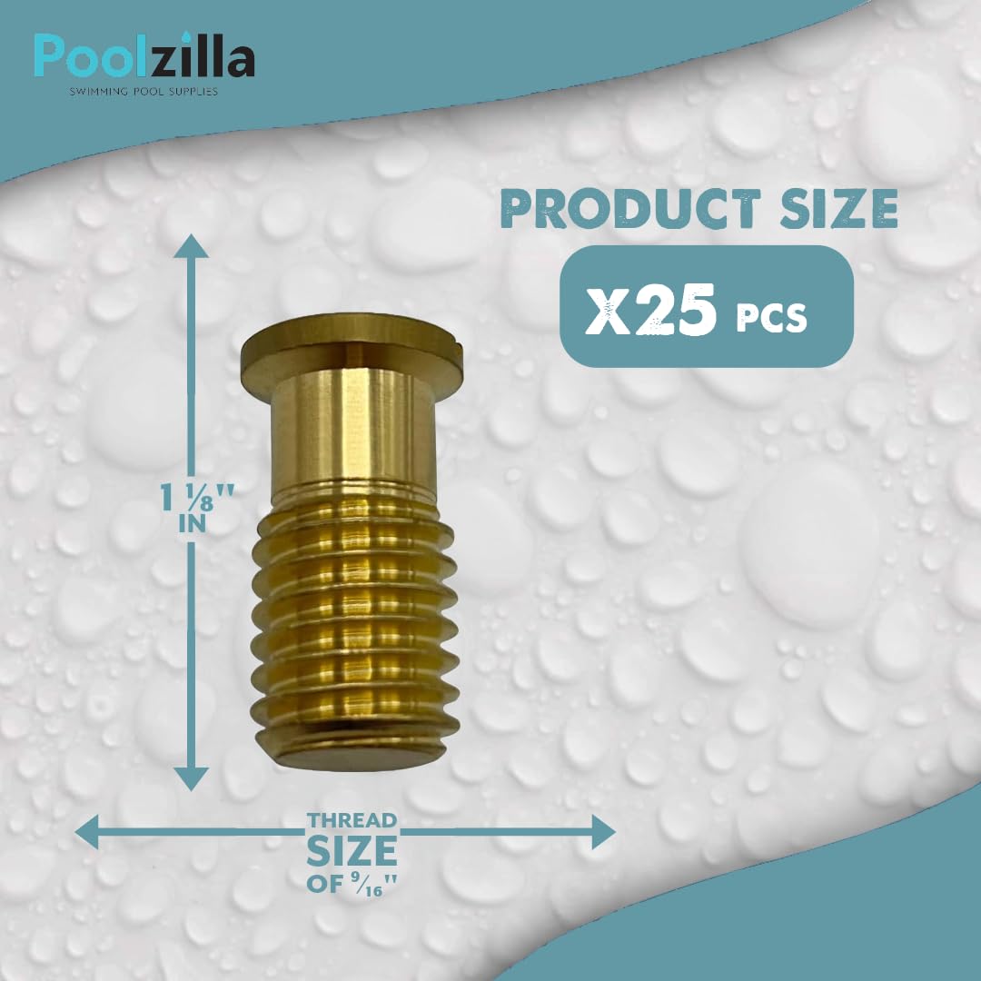 Poolzilla zestaw 25 sztuk osłony bezpieczeństwa basenu, gwintowana mosiężna śruba do kotwicy
