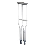 BodyMed Aluminum Crutches, Small (Pair) - Adjustable Height (4\'6 - 5\'0), Lightweight Design, Padded Underarm Cushions & Hand Grips, Non-Slip Rubber Tips - Supports Up to 300 Pounds