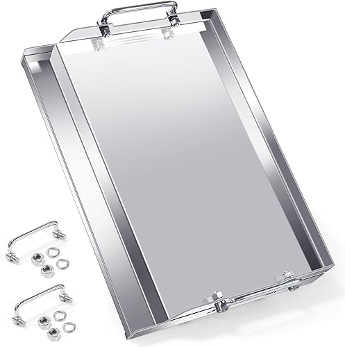 Miniatura 7 de Hiorucet Plancha de hierro fundido de 18 pulgadas, placa superior plana grande para parrillas de gas y horno de cocina, parrilla universal con asas