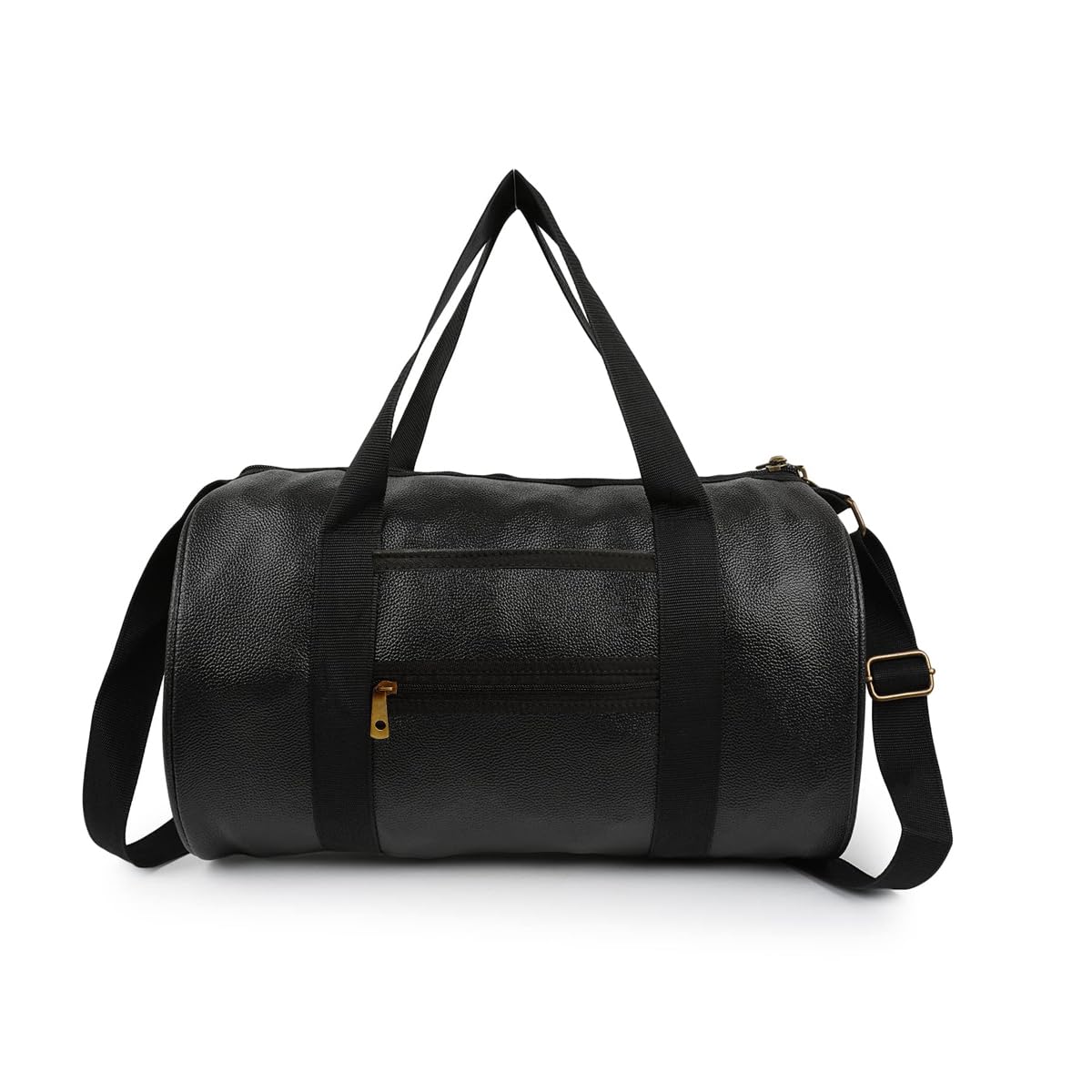 true indian Unique Gym Bag for Men 20L with Extra Zip Pocket Travel Bag Yoga Bag Shoulder Bag Gym Kit Black PU Leather 43cm x 23cm x 23cm-picture-42