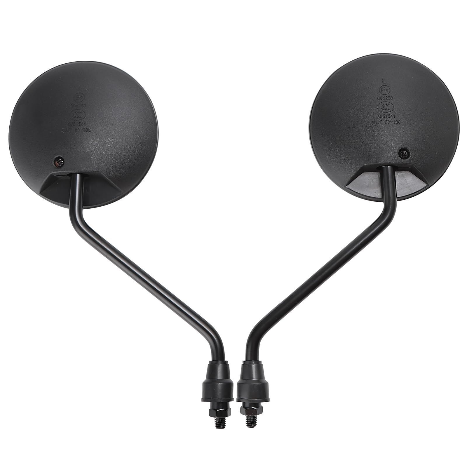 Mokuo Motorcycle Rearview Mirror in HD Glass Material with 8MM Bolt Fit for Most Motocycle Dirt Bike Scooter Moped, Round Style Jonway Bashan 50cc ATM50 CY50A Chinese Moped Elliptical mirror surface