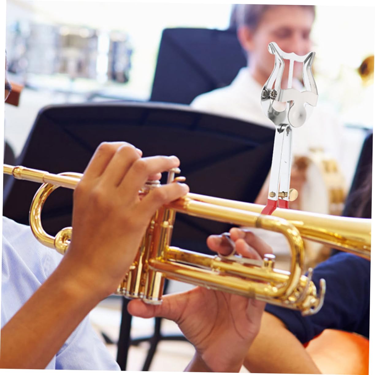 Wakauto Trumpet Sheet Music Clip Holder Non-slip Metal Lyre Stand for Instrument Accessories