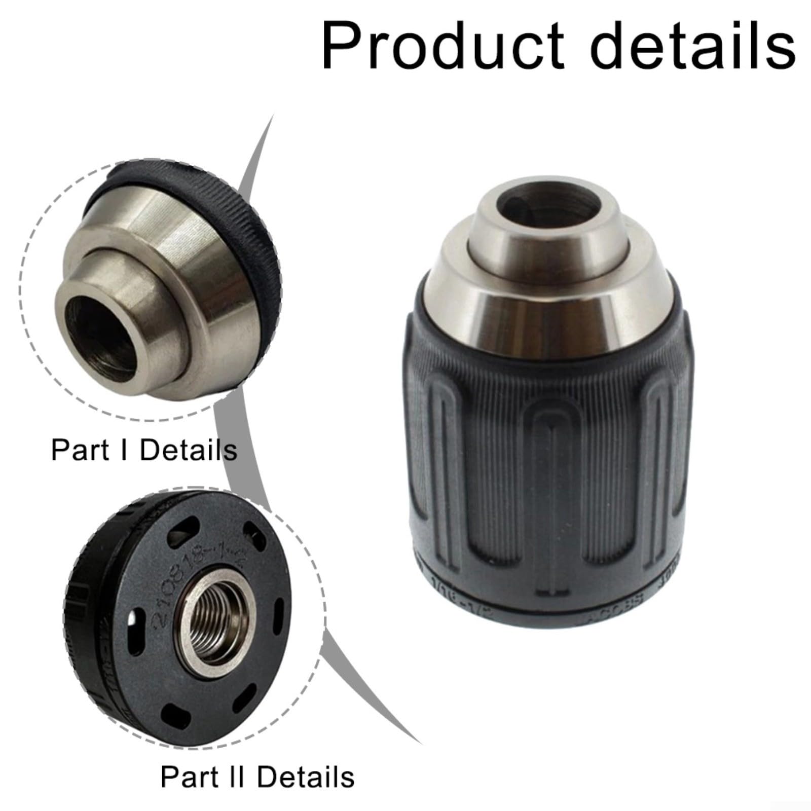 Portabrocas de repuesto para N092054 compatible con DCD730 DCD780 DCD785 Taladro Metal ABS Componente negro para tareas de reparación de taller en el hogar
