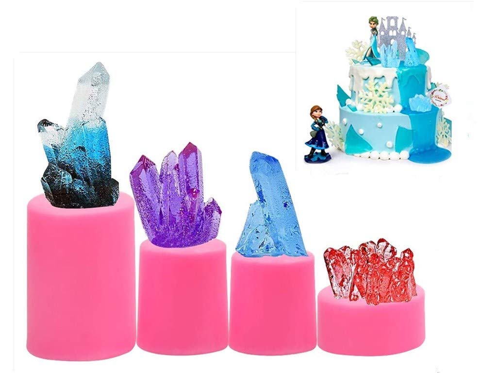 KEEP-HAPPY KH Crystal Molds Crystal Silicone Molds Gem Quartz Geode Cluster Rock Druzy Silicone Mold for Isomalt Gems, Cake Decoration, Casting Epoxy Resin, Polymer Clay, Crystal Soap