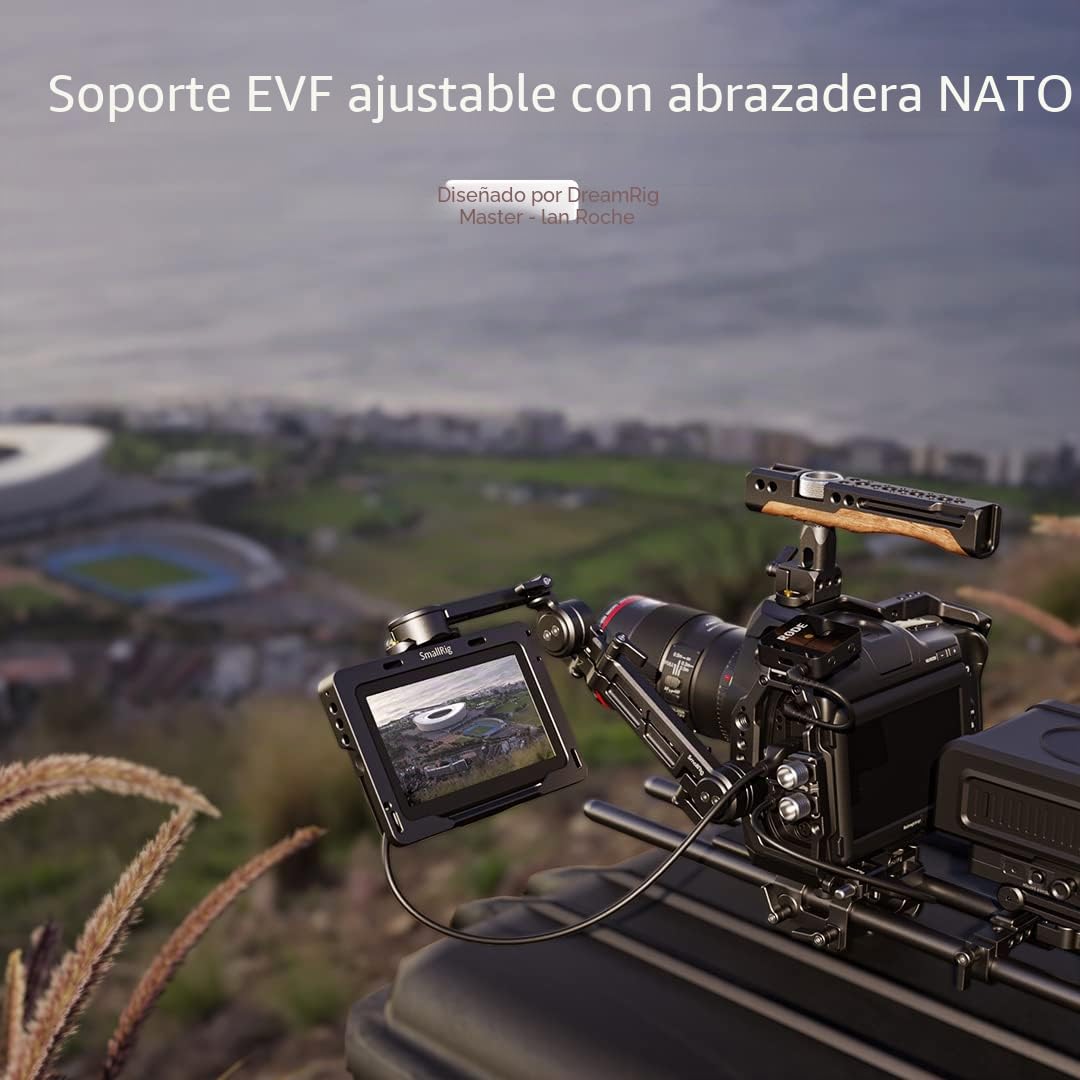 SMALLRIG EVF Mount Ajustable 360​​° con NATO Clamp Sin Desmontar, Carga Máxima 1,5kg - MD3507
