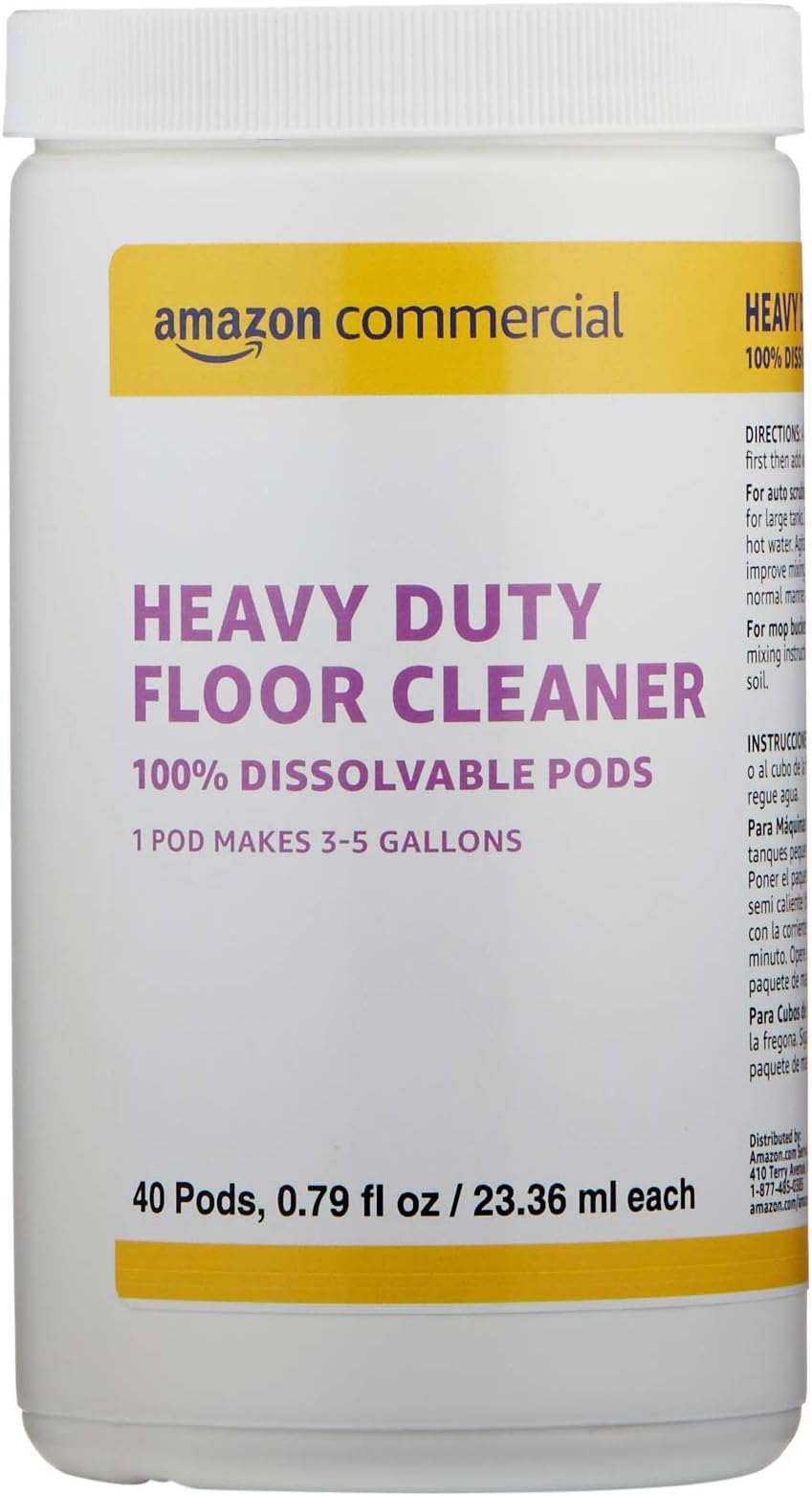AmazonCommercial Dissolvable Heavy Duty Floor Cleaner Jar - 40 Pacs