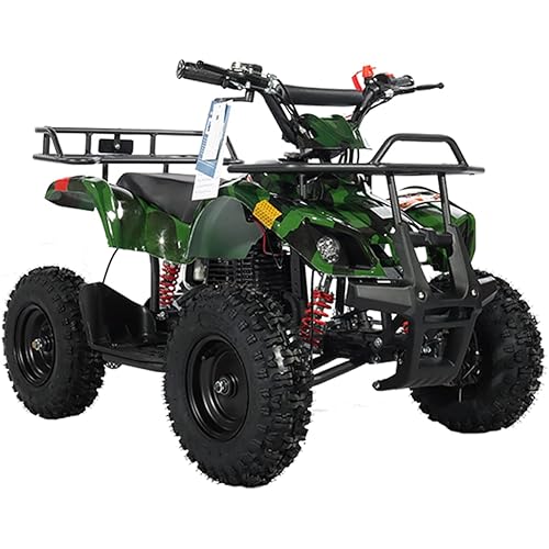 X-PRO Kids Gas Powered ATV 4 Wheelers 40cc ATV Quads, Pull Start! Disc Brake! 6" Tires! (Green Camo)
