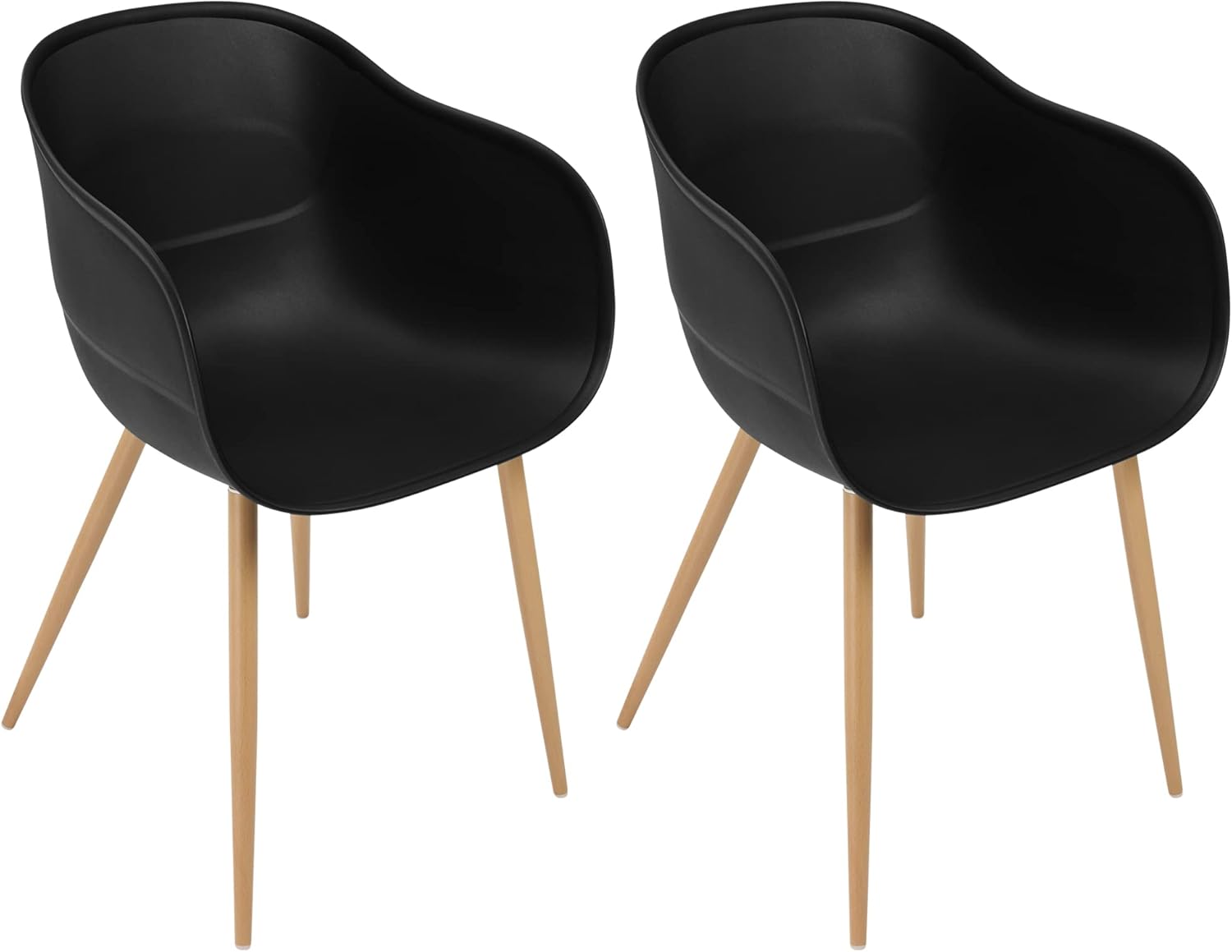 Arm Modern Chairs with Metal Legs for Living, Bedroom, Kitchen, Dining,Lounge Waiting Room, Restaurants, Cafes, Set of 2…