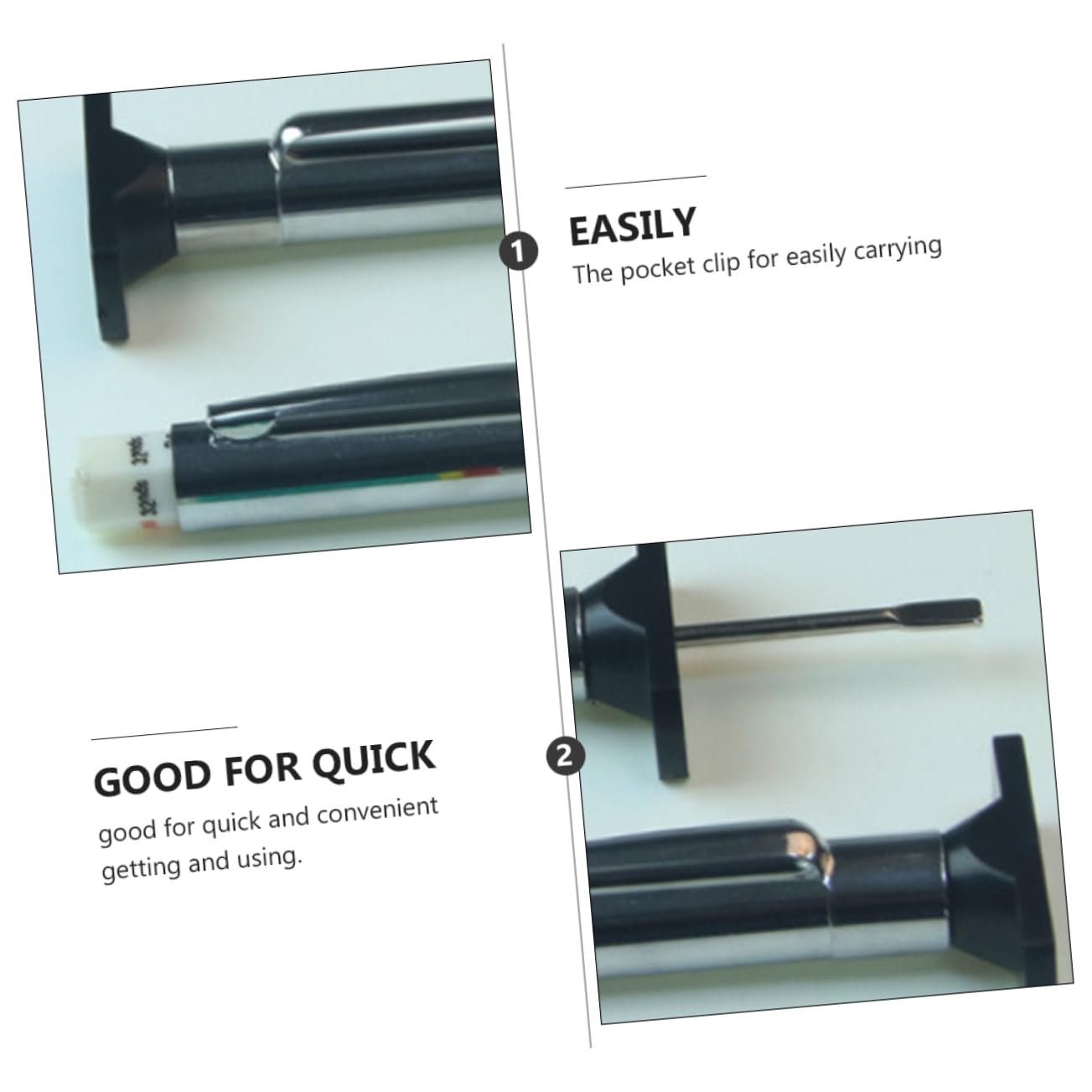 SOLUSTRE 2pcs Tread Depth Gauge 0-25mm Depth Tester Stainless Steel Material for Safe Driving