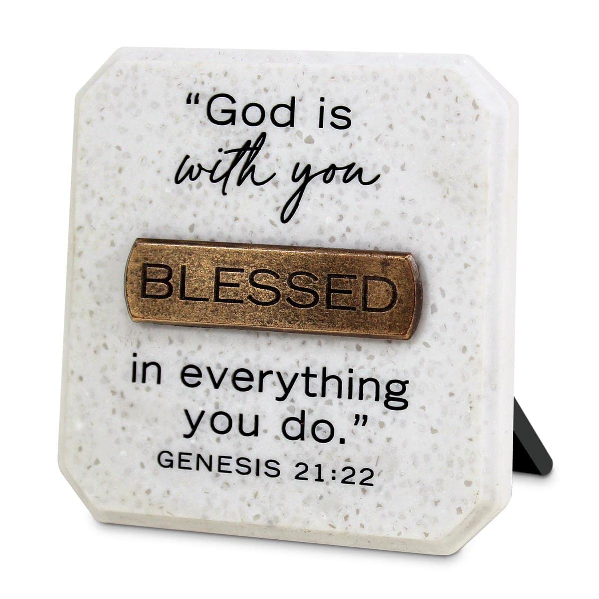 Lighthouse Christian Products Blessed In Everything 3.75 Inch Stone Tabletop Easel Sign