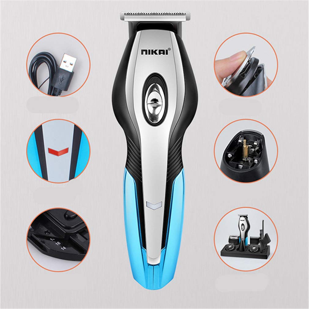 Capelli Elettrico Clipper Professional Multi-Functional Capelli Clipper Ricaricabile Senza Fili A Basso Rumore di Taglio dei Capelli del Regolatore dei Capelli per Gli Uomini,Blu