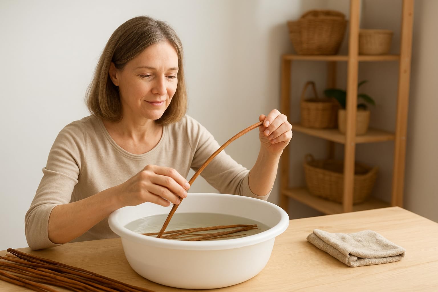 Generico Vimini da Intreccio Naturale con Corteccia – 500g di Rami di Salice per Creazione e Riparazione di Cesti e Sedie – Materiale Decorativo per Interni ed Esterni (140 CM)