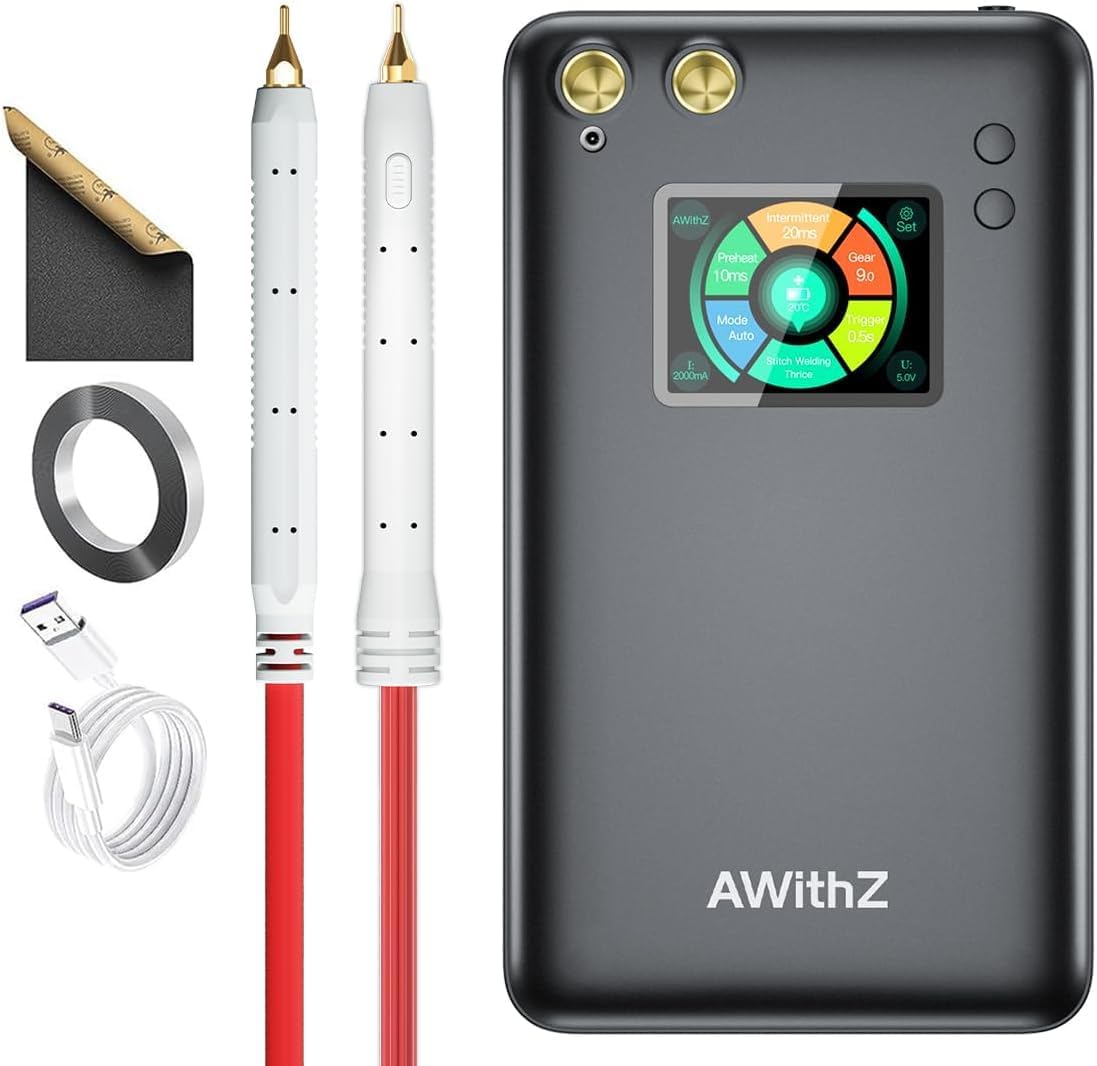 7500mAh Battery Spot Welder, AWithZ 90 Gears Adjustable 2" LCD Screen Spot Welder, Replaceable Pen Tip 18650 Spot Welder Kit with Manual Control Pen, Mini Spot Welder for Lithium Batteries (U3 Pro)