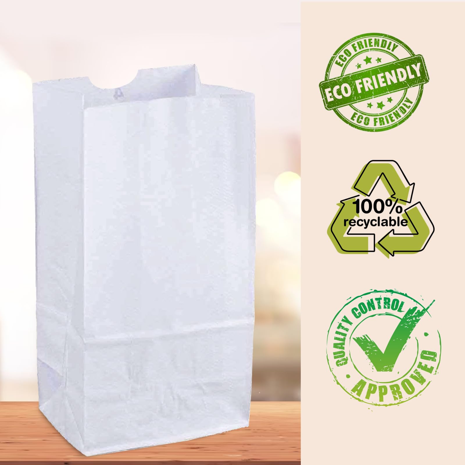 White Kraft Paper Bags, Kslong 50pcs Small Paper Bags 4Lb 5.1x3.1x9.4”  Lunch Bag Grocery Bread Bag Snack Bag Candy Popcorn Bag Treat Bags Party  Favor