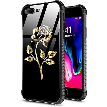 Amazon Com Dahaoguo Iphone 7 Plus Case Iphone 8 Plus Case Gold Rose Pattern Design Girl Tempered Glass Back Soft Silicone Tpu Shock Absorption Bumper Protective Case Compatible For Iphone 7 8 Plus Rose Cell Phones