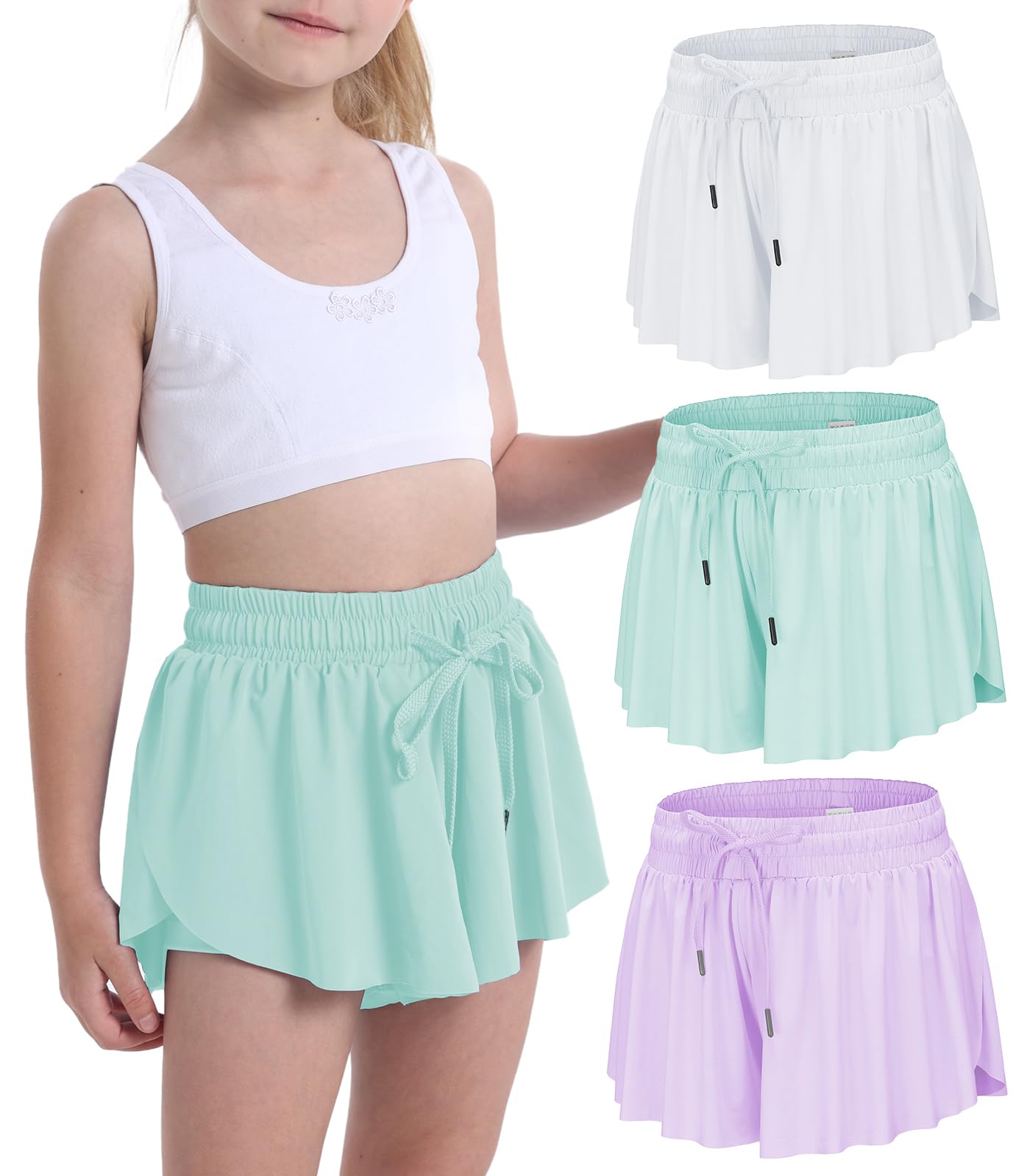 Flowy Shorts for Teen Girls Athletic Running Youth Butterfly Shorts