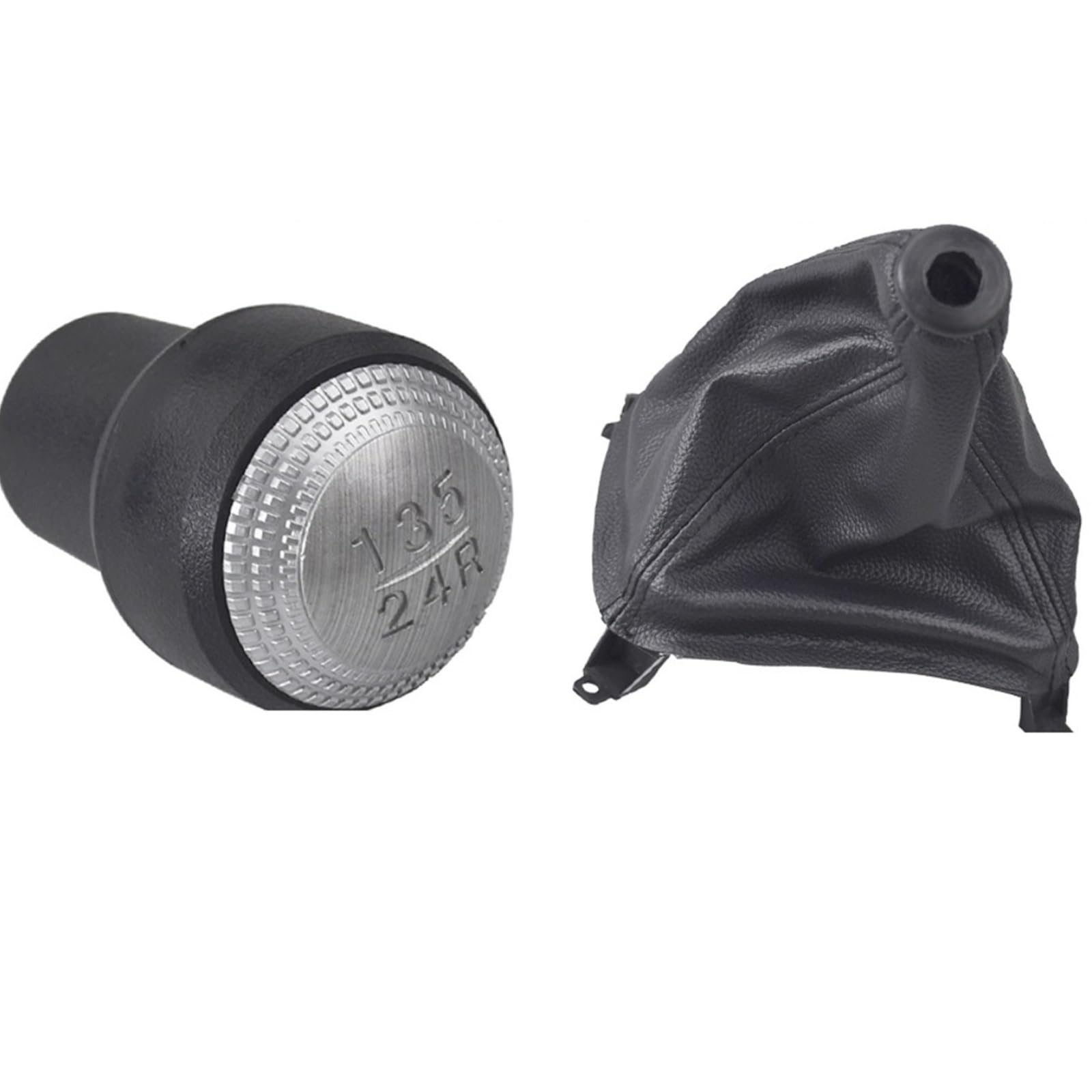 Gxqklsu Set Gear Shift Knob Compatible With Hyundai For Tucson For Ix35 2004-2009 5 Speed Gear Shift Knob Lever Handball Boot Cover Car Accessories(Set)