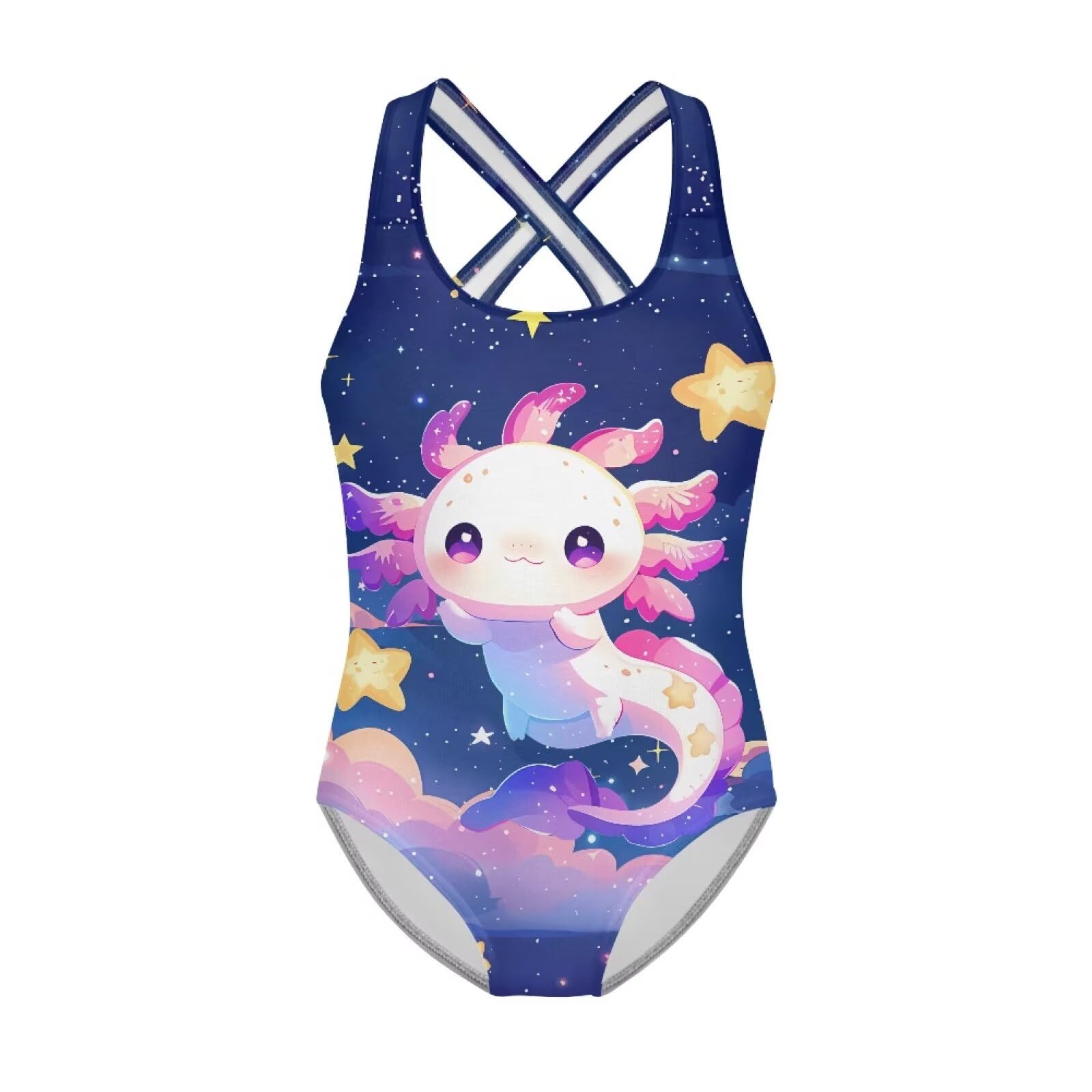 Girls Swimsuit Criss Cross Back 1-Piece Summer Beach Swiwmear