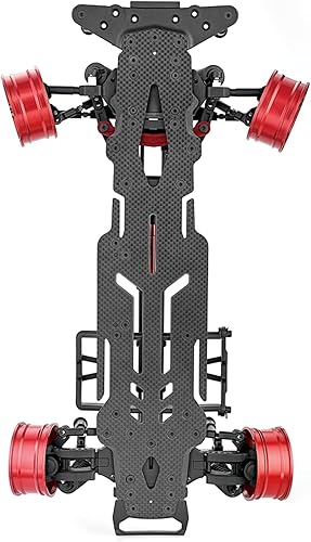 Miniatura 3 de Cosiki Marco de suspensión de fibra de carbono, fácil de instalar, ligero RC Kit de actualización de aluminio de fibra de carbono de doble capa