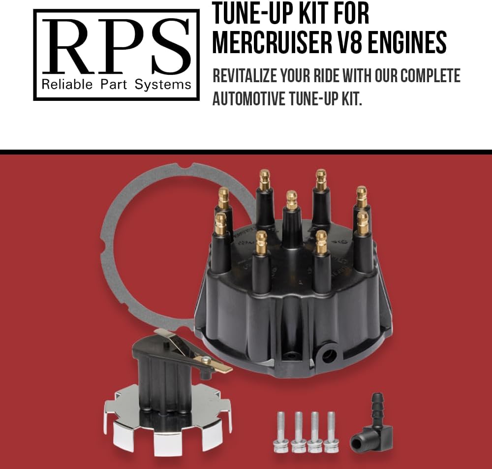 THUNDERBOLT Distributor Cap and trigger wheel Rotor Kit with gasket and screws for Mercruiser 5.0, 5.7, 7.4, 8.2 5.0L 5.7L 7.4L 8.2L V8 engines 805759Q3, 805759T3 18-5935.