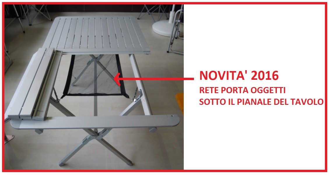 Tavolo Genius A TAPPARELLA 150x80 con Borsa per Il Trasporto Ideale per Campeggio - Fino A 6 Persone