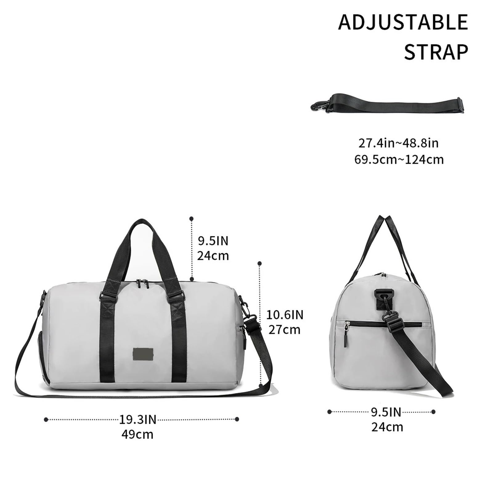 Sporttasche Fitness Bag, Men's and Women's Dry Wet Separation Sports Backpack, Short Distance Travel Lightweight Luggage Bag, Travel Bag, La(Grey)