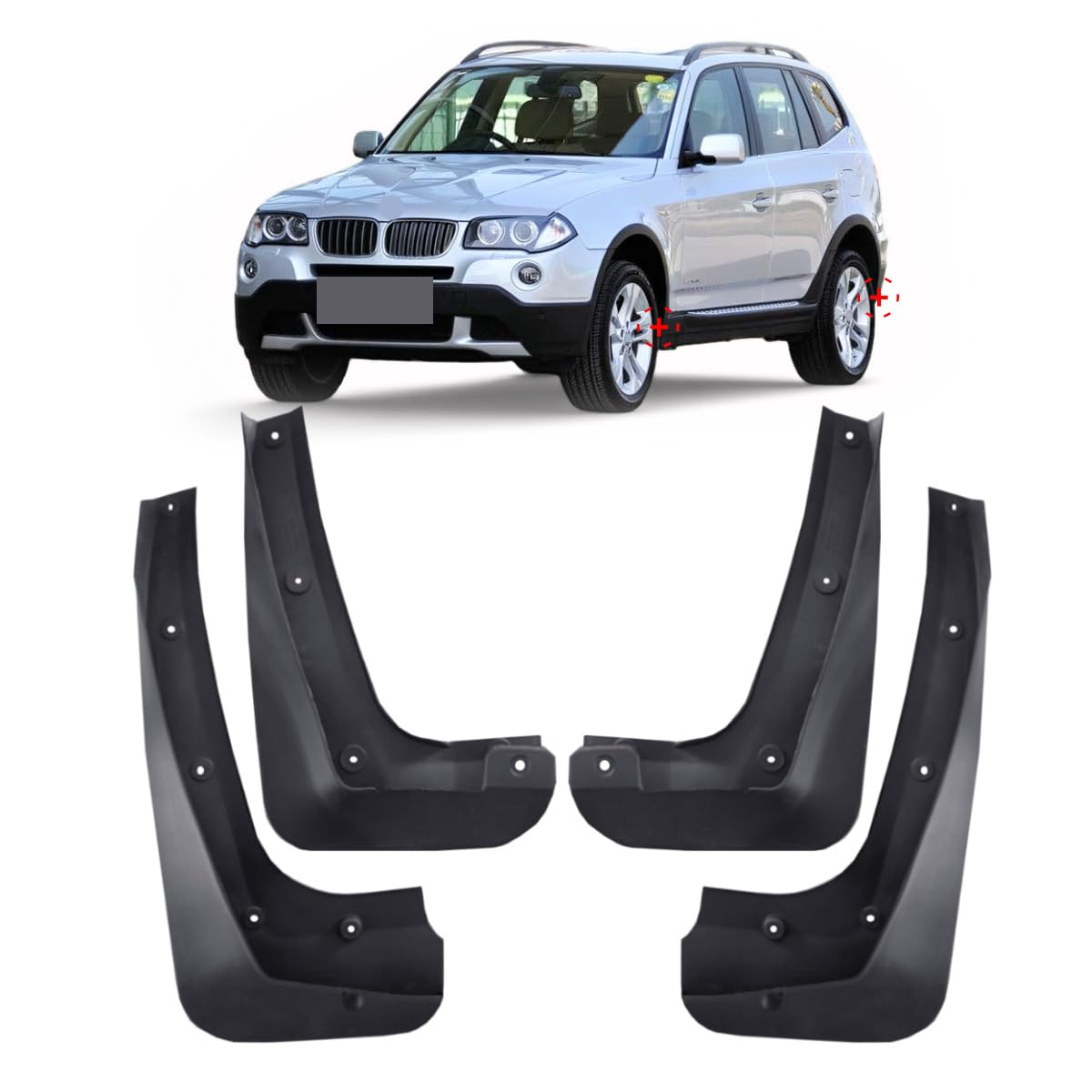 Guardabarros para BMW X3 E83 de repuesto duradero de goma para eje delantero y trasero 8