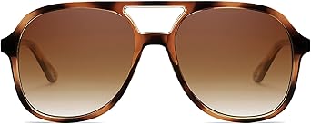 Retro Polarized Aviator Sunglasses Womens Men Vintage Double Bridge Square Sun Glasses AP3606