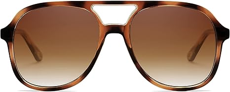 Retro Polarized Aviator Sunglasses Womens Men Vintage Double Bridge Square Sun Glasses AP3606