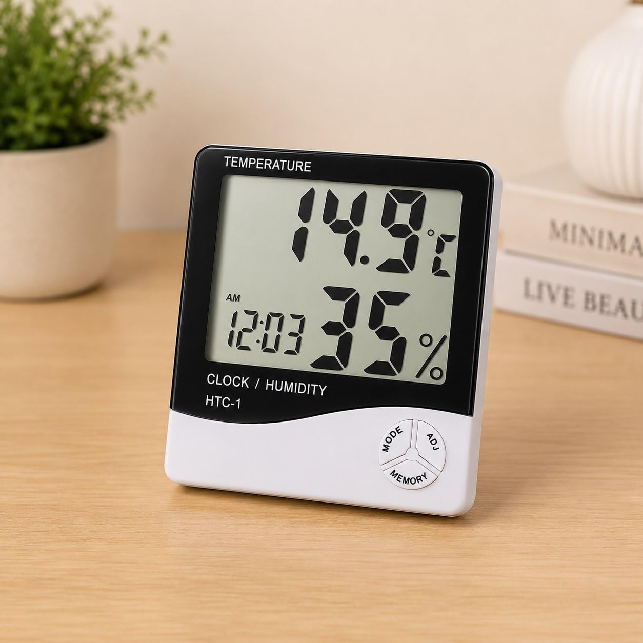 Digital Indoor Temperature and Humidity Meter with Clock, High Precision Hygrometer Thermometer with Alarm, Big LCD Display, Wall Mounted or Desktop for Home Office Use-image-12