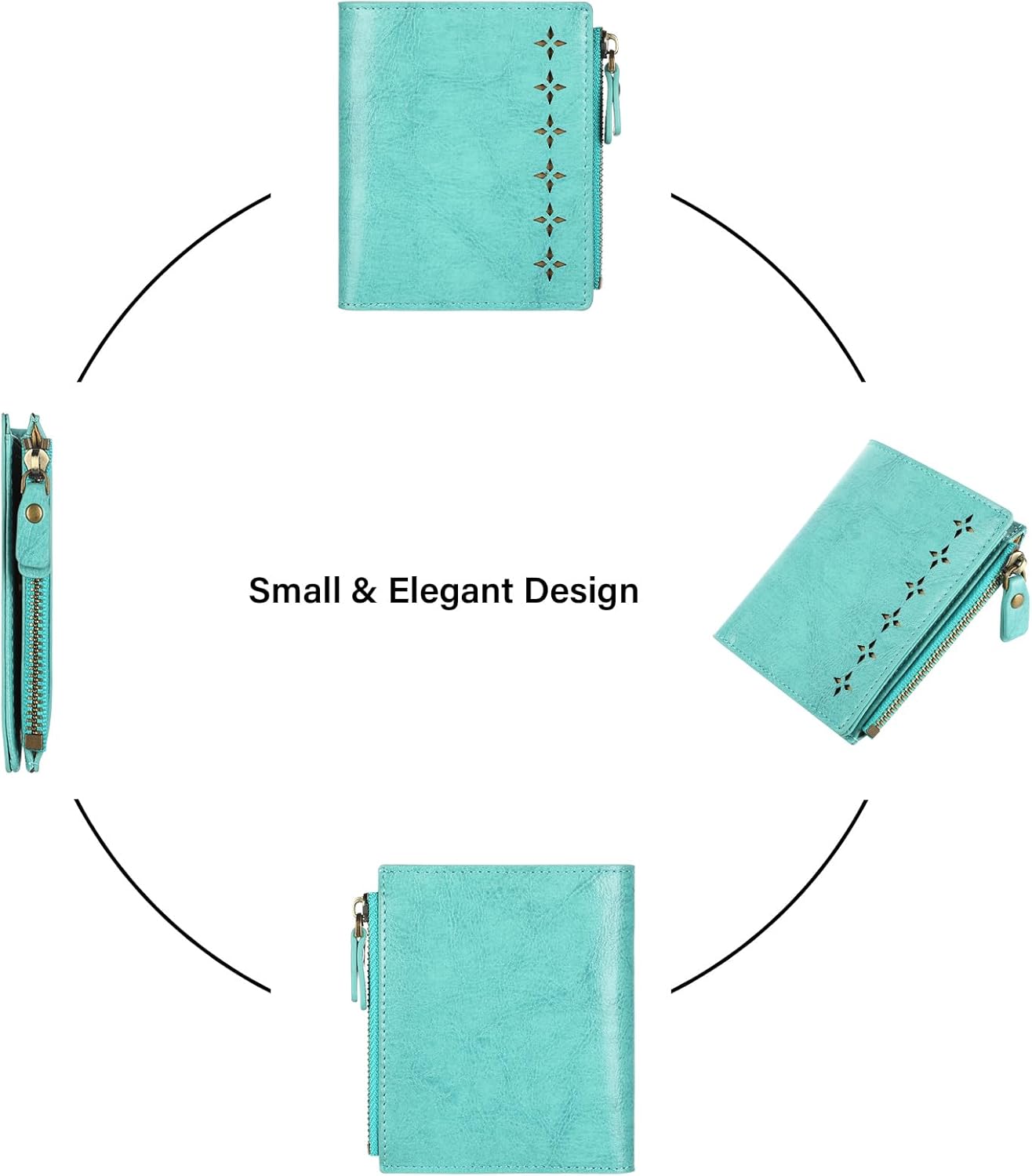 Lavemi Ultra Thin Small Compact Leather Womens Girls Wallets RFID Blocking Credit Card Holder for Women - Image 6