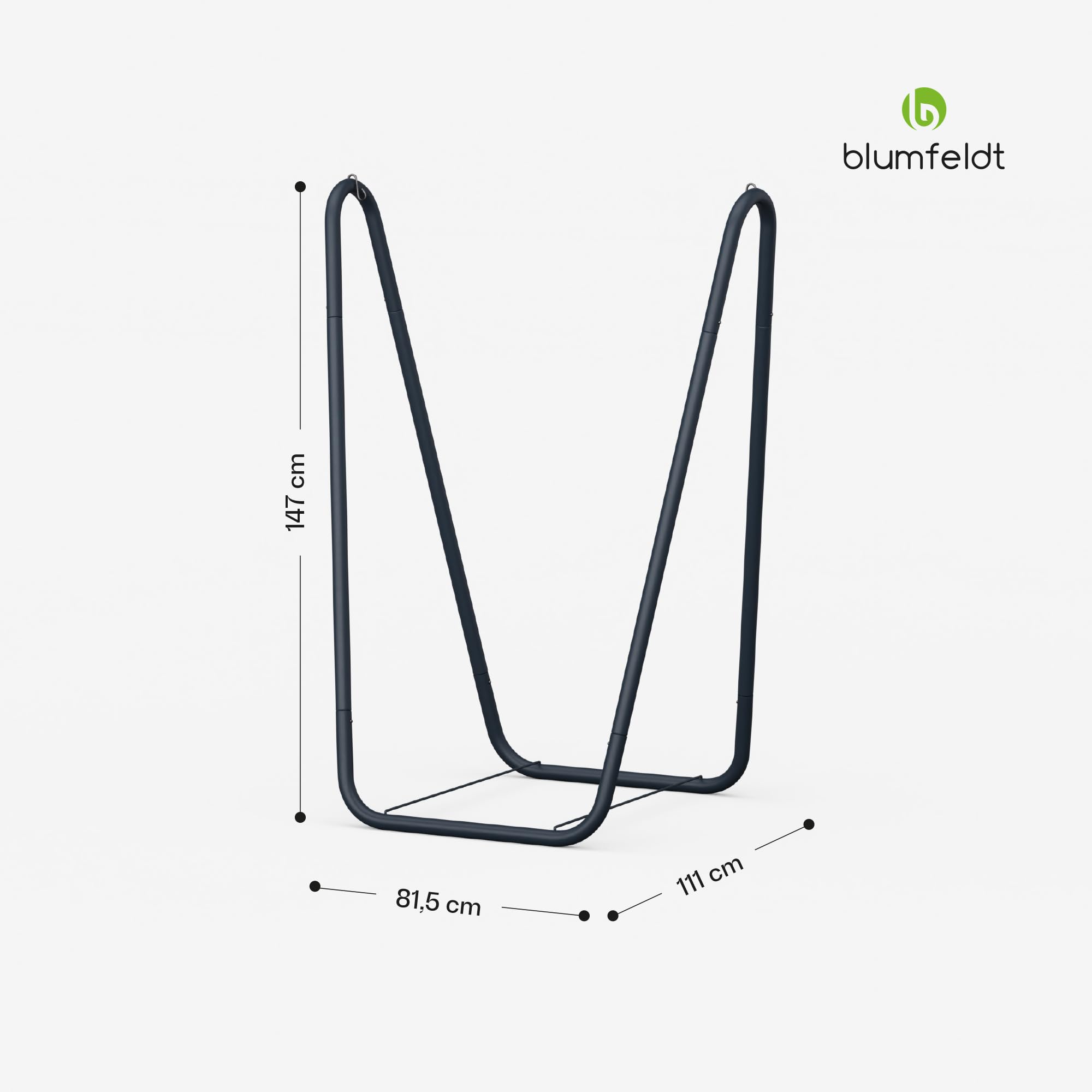 blumfeldt SwayStation - Supporto per Amaca da Giardino, Struttura in Acciaio, capacità: 100 kg, Rivestimento Antiruggine, Resistente agli Agenti Atmosferici, Design Robusto, 81,5x147x111 cm