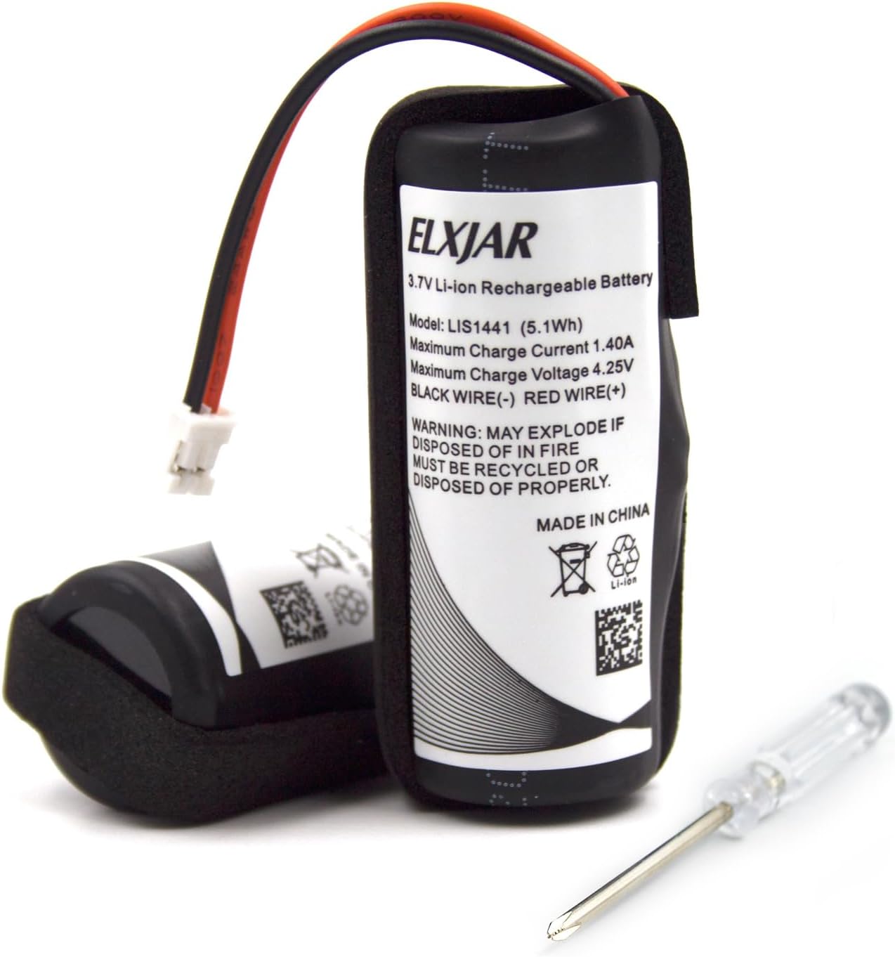 elxjar (2-Pack) 3.7V 1380mAh Extended LIS1441, LIP1450 Battery Replacement for Sony PS3 PlayStation 3 Move Motion Controller CECH-ZCM1E, CECH-ZCM1U