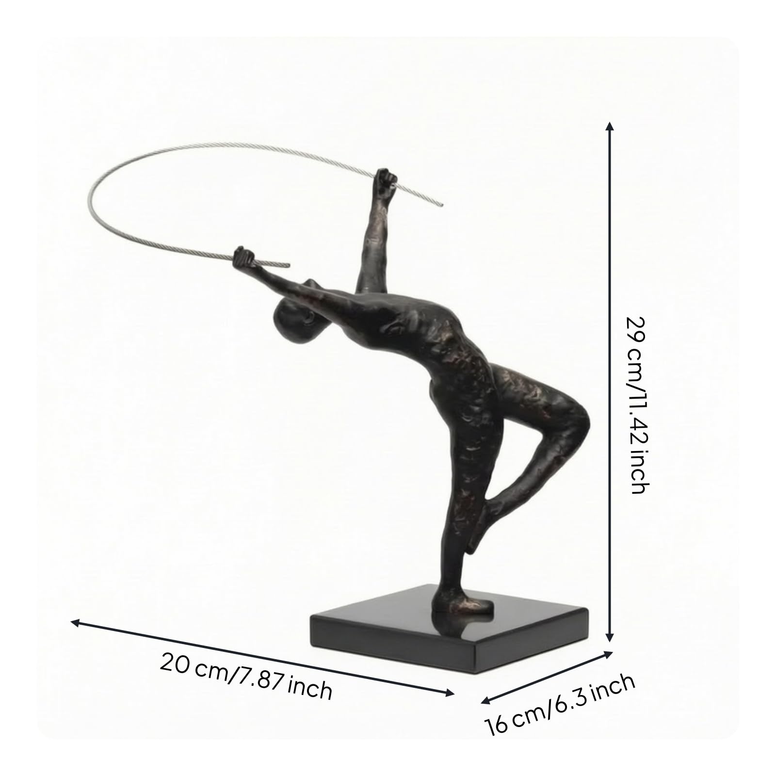 Scultura da Tavolo Statua Figurina Decorazione Casa Ornamento Contemporaneo in Resina Metallo Marmo con Contrasto Elegante E Filo