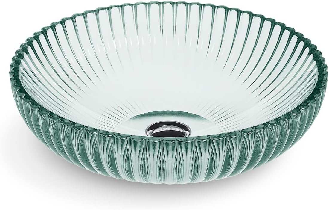 Kohler 28824-TG3 K-28824-TG3 Artist Editions Salute Collection Glass Vessel Bathroom Sink 15" Round Basin Trans, Translucent Doe