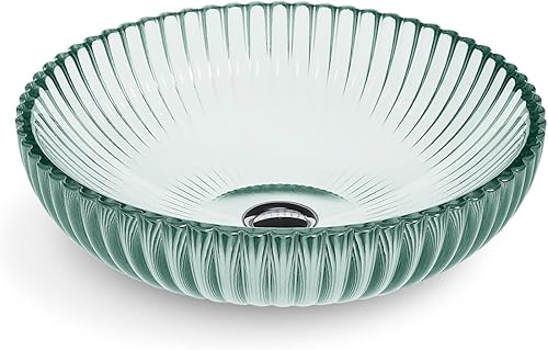 Kohler 28824-TG2 K-28824-TG2 Artist Editions Salute Collection - Lavabo de vidrio para baño, 15 pulgadas, redondo, trans, rocío translúcido