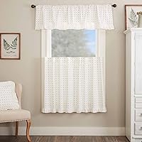 Vista 4 de Piper Classics Abigail - Cortinas para café, 24 pulgadas de largo, color blanco roto con puntos rojos