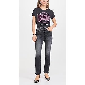 ●3-DEEP MOTHER Women's Pixie Mid Rise Dazzler Ankle Jeans, Up in
