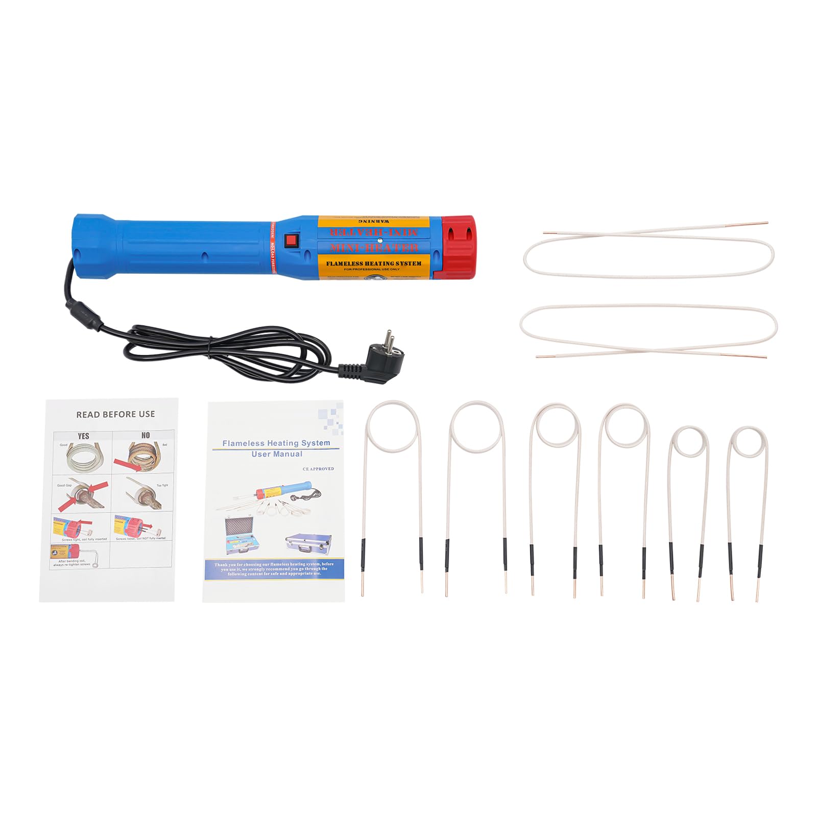 1100W Magnetischer Induktionsheizer flammenloses Induktionswerkzeug zum Entfernen von Schrauben Induktionsheizer-Handgeräteset mit 8 Heizspulen