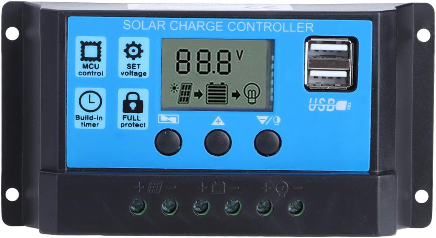 20A Solar Charge Controller, Solar Regulator with Dual USB