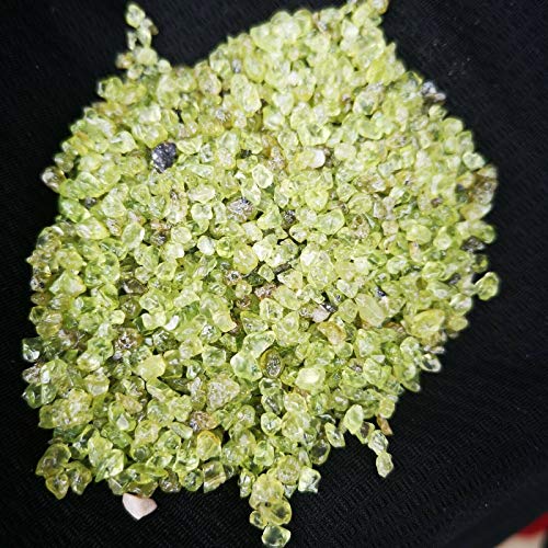 CEMELI Cristales coleccionables, Piedra Preciosa de Cristal de Cuarzo con Grava de olivino Natural de 70G