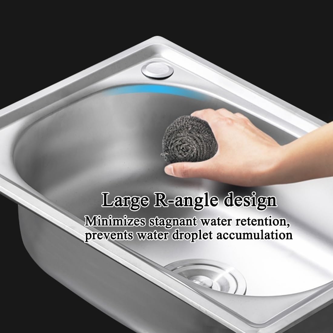 Lavello giardino piccolo per esterni, vasca singola per lavaggio, stazione per lavabo da cucina in acciaio inox con ripiano portaoggetti e rubinetto, per ristorante, bar, lavanderia, garage, cortile(2