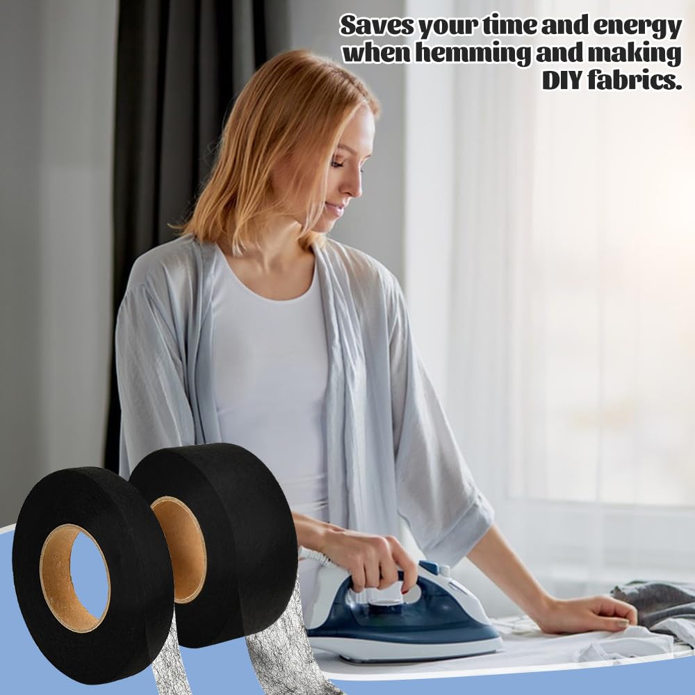 Nastro Termoadesivo Per Orli 128m - Senza Cucire, Per Pantaloni, Tende, Bianco E Nero - Foto 7