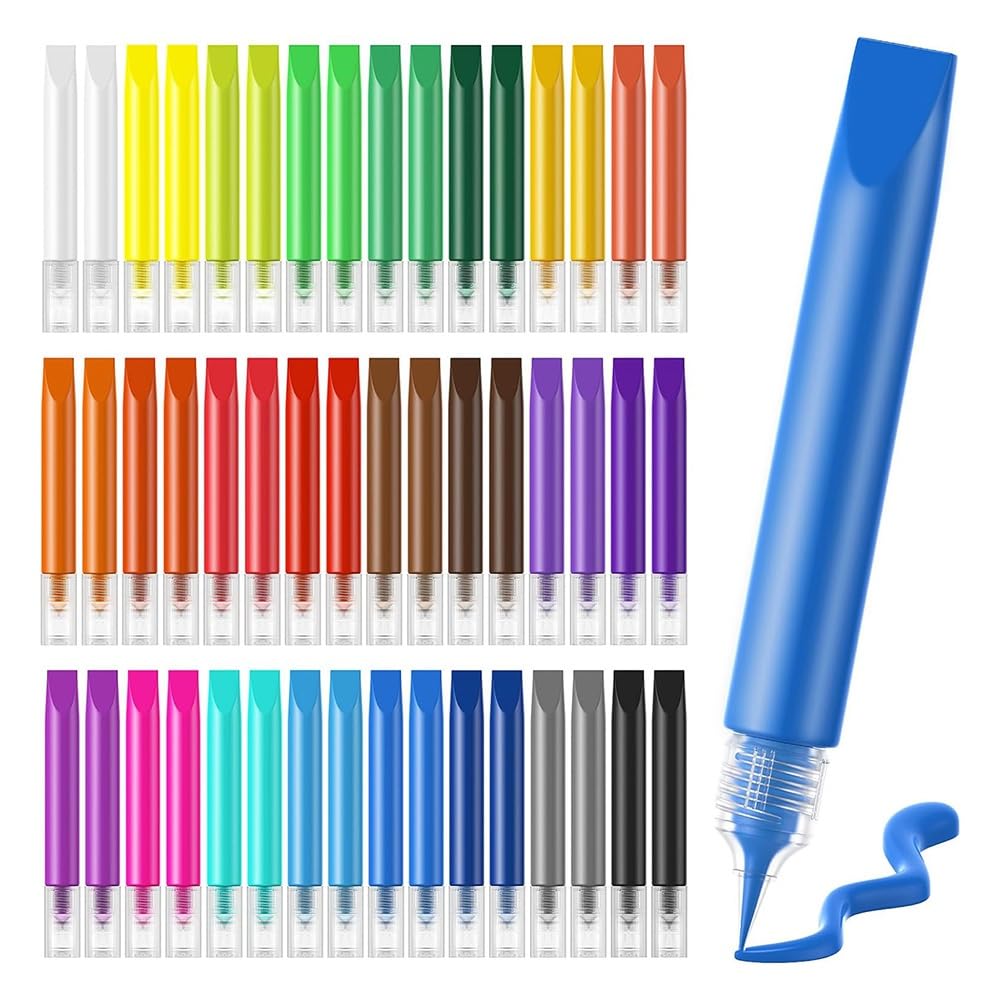 qimoi 48 Pcs Paint Pens for Kids Stained Glass Window Art Paint Pens Paint Crafts Sets for Kids