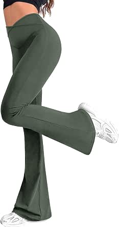 HEGALY Women's Flare Yoga Pants - Buttery Soft High Waisted Crossover Bootcut Leggings (Navy Blue, X-Large) - View #13