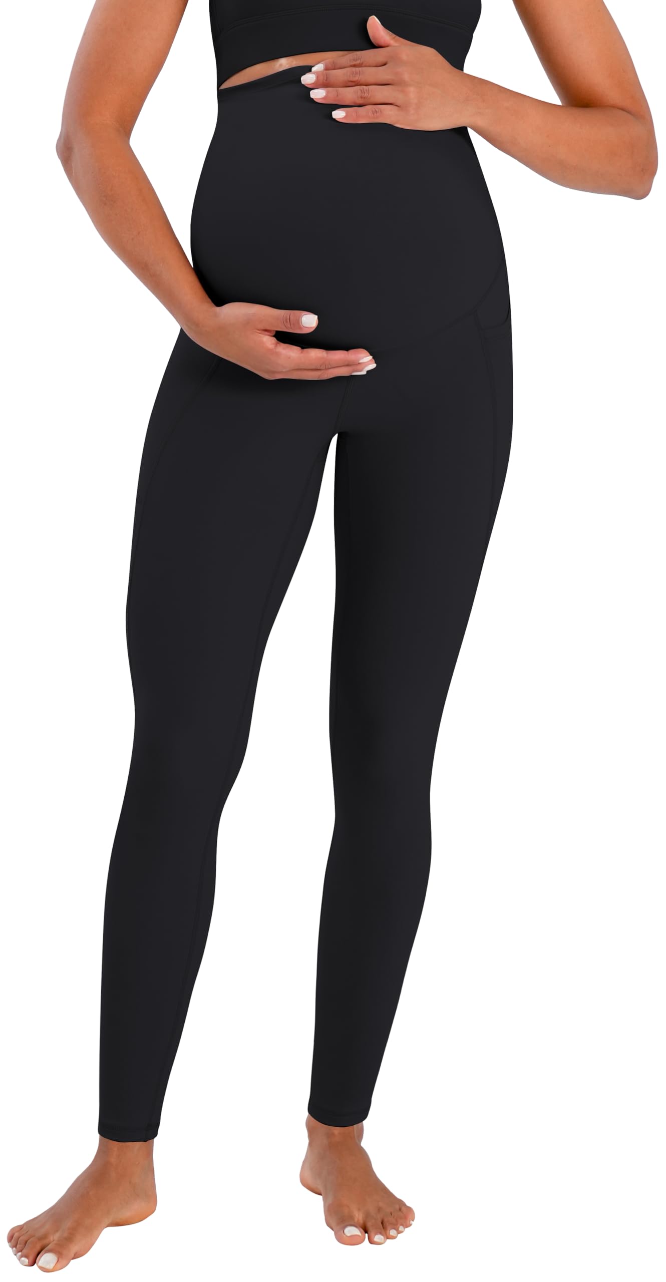 Sunzel Sunzfly - Leggings premaman da donna sopra la pancia, morbidi, pantaloni da yoga per gravidanza per primavera estate allenamento lounge, nero, L