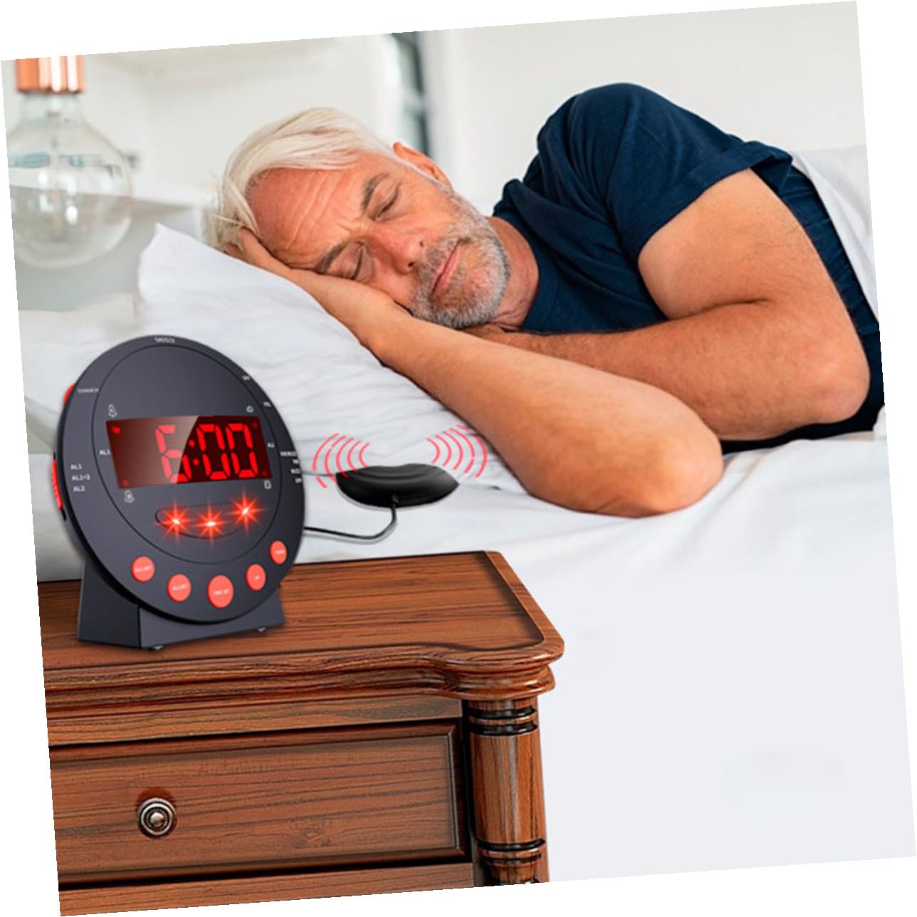 Digitaler Vibrationswecker mit Bettvibration für Gehörlose und Tiefschläfer